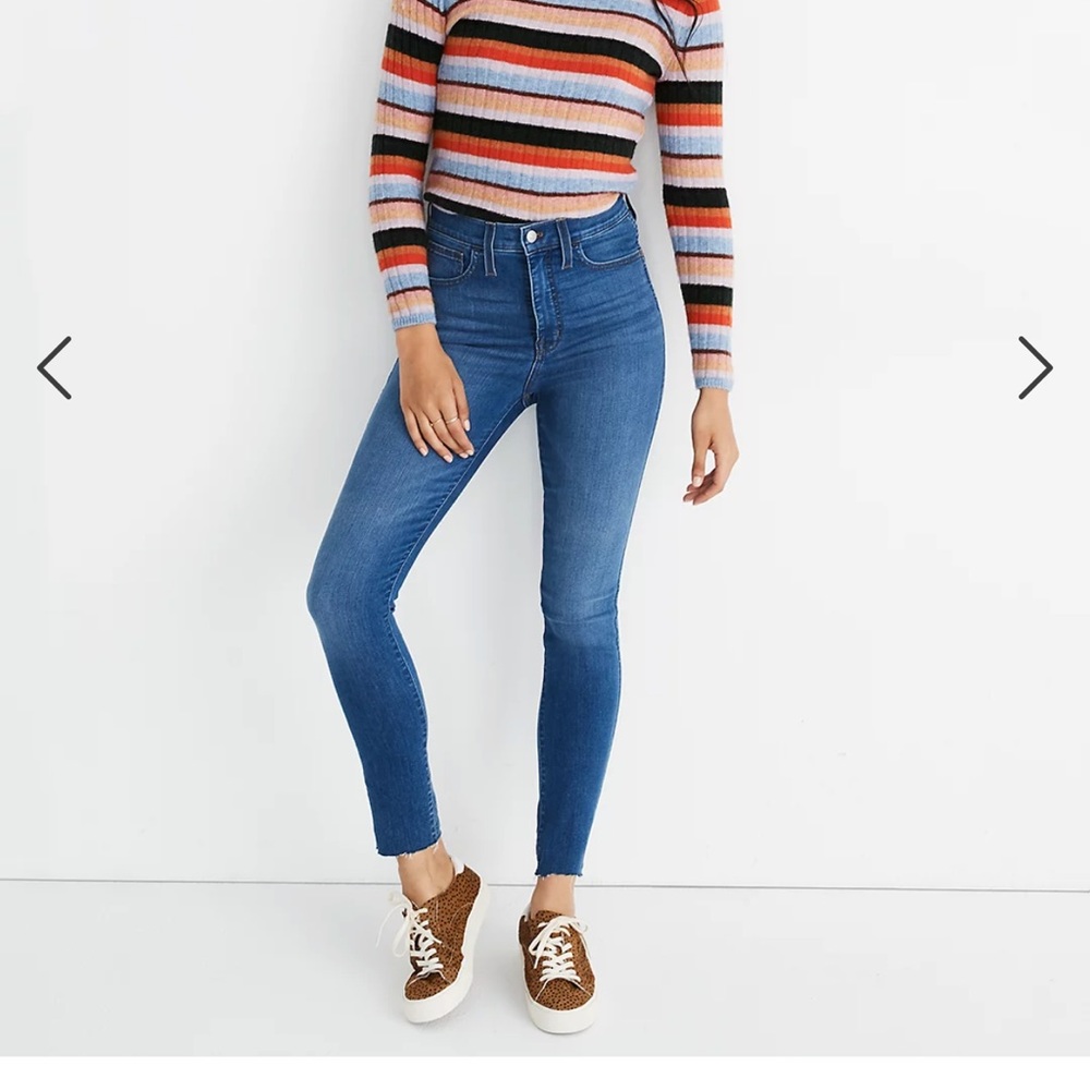 Madewell Mid Rise Raw Hem Jeans
